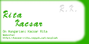 rita kacsar business card